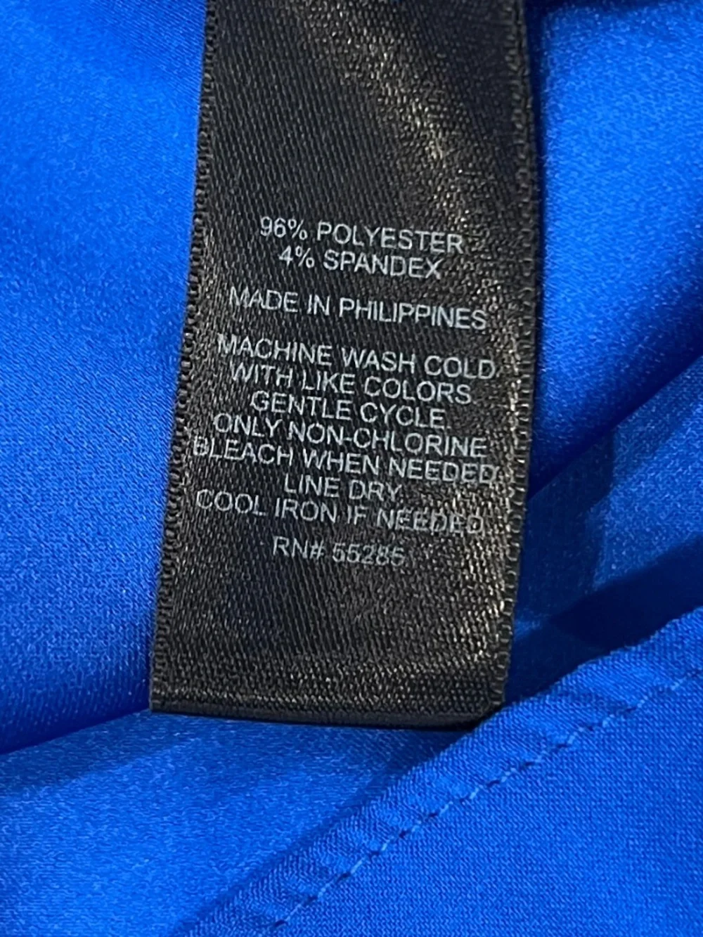 Express Royal Blue Zip Front Blouse XS | Flowy V-Neck Work Top Minimal Chic